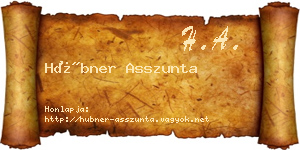 Hübner Asszunta névjegykártya